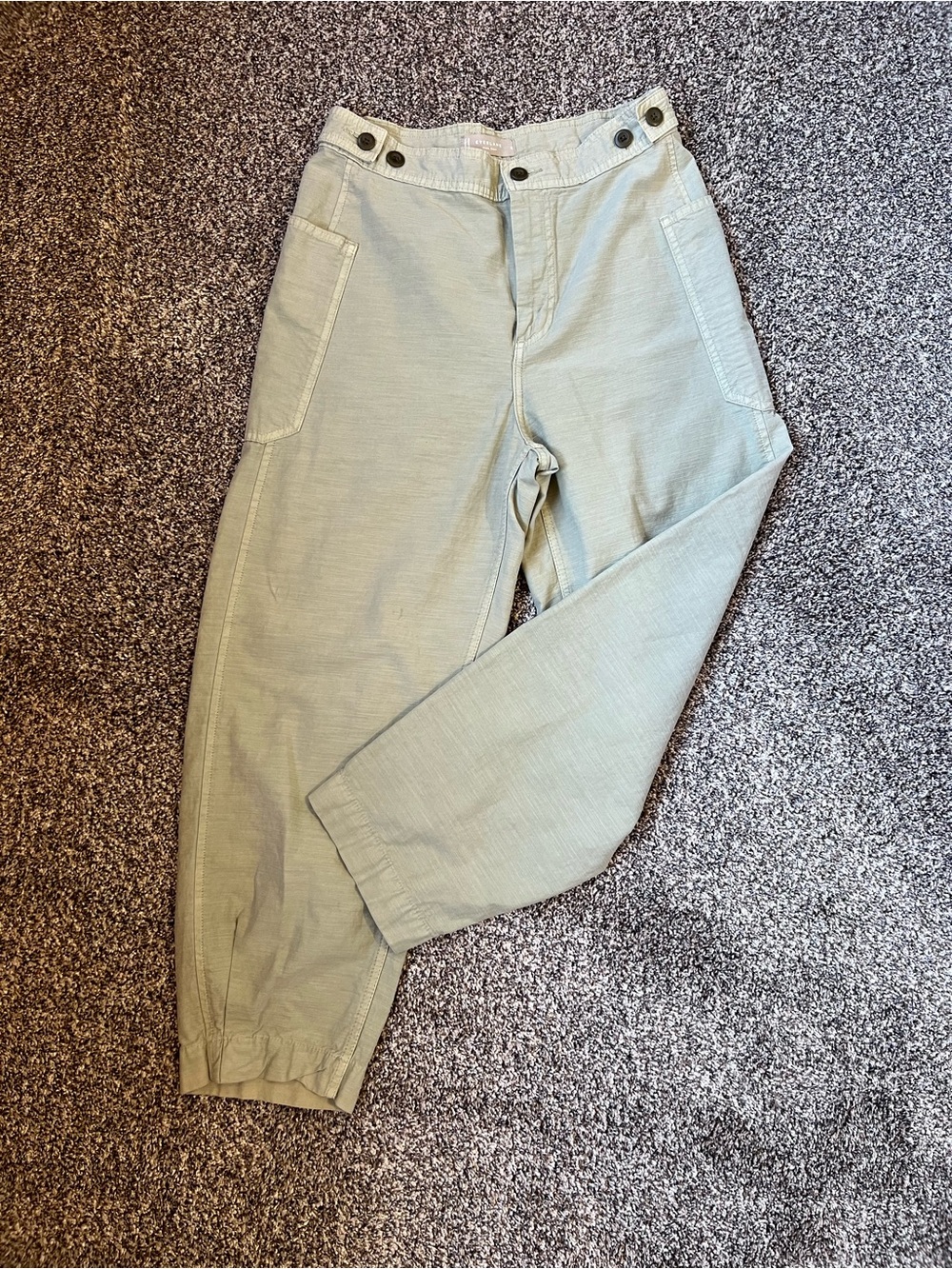 Everlane The Fatigue Crop Barrel Pant High Rise Green Organic Cotton Size 6